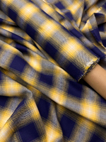 Хлопок фланель Canclini синий в желтую клетку