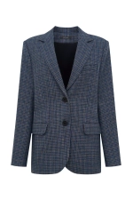 Жакет в клетку, Синий
