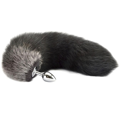 Анальная втулка Sitabella с темно-серым хвостом 6,5 см