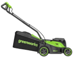 Газонокосилка аккумуляторная GREENWORKS 2520707UD 2x24V, 36 см, бесщеточная, c 2хАКБ 4 Ач и ЗУ