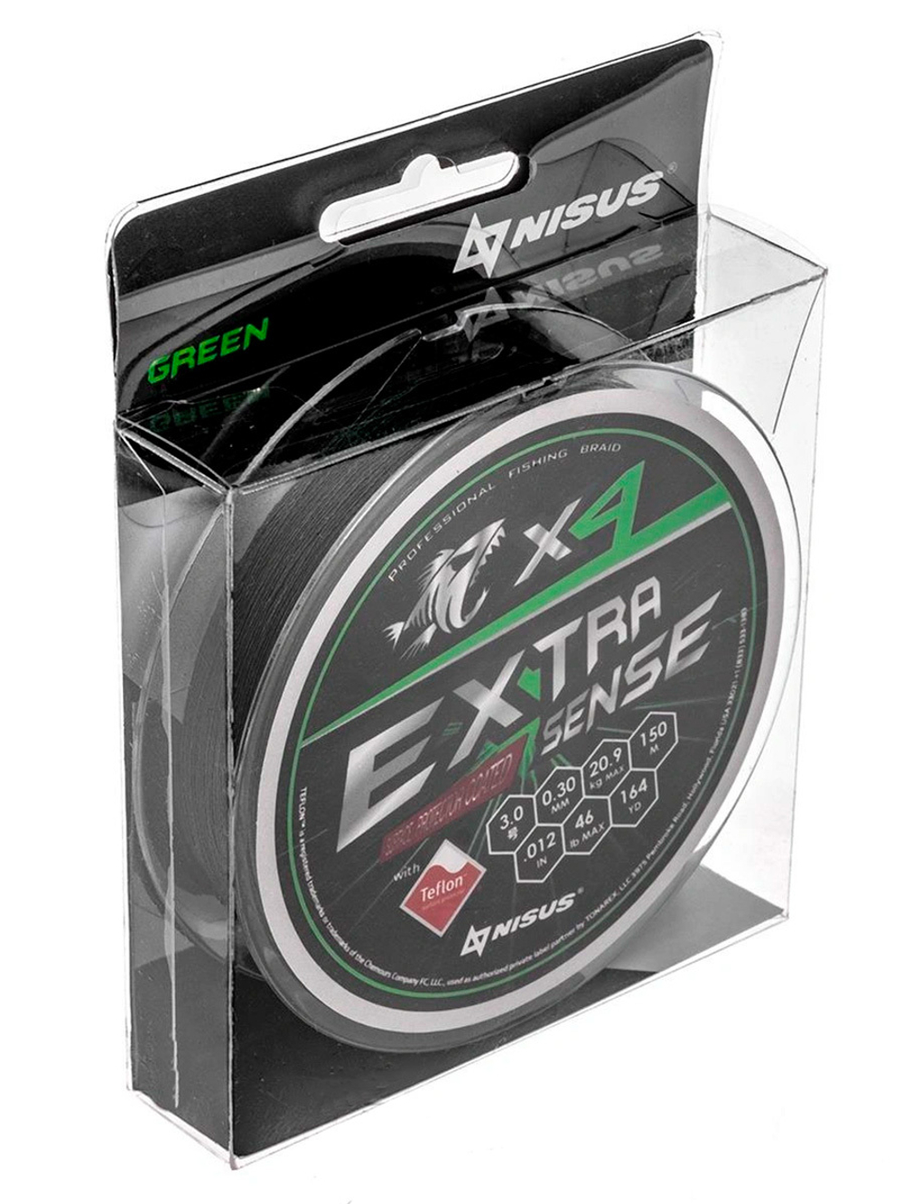 Шнур плетеный для рыбалки Helios Extrasense X4 PE Green 150m 1.0/15LB 0.17mm (HS-ES-X4-1/15LB)