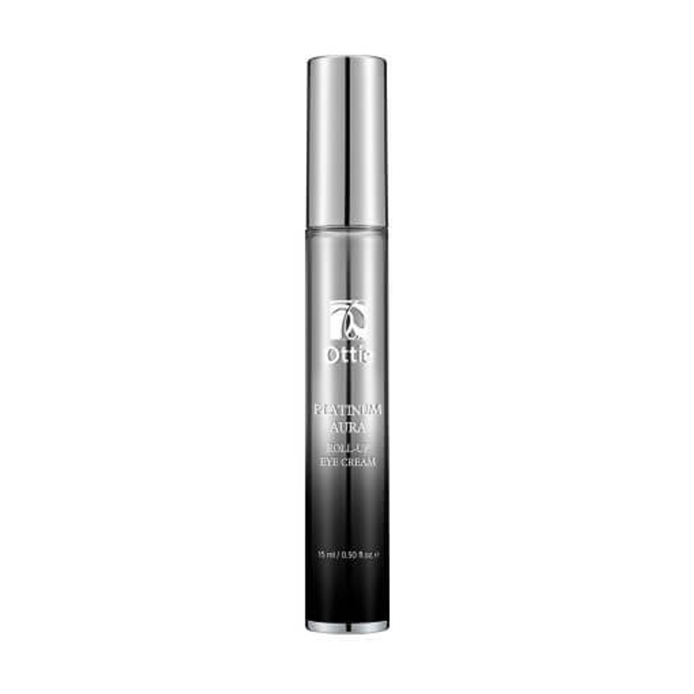 Ottie Platinum Aura Roll-Up Eye Cream анти-эйдж крем для кожи вокруг глаз с экстрактом черной икры, идебеноном и пептидами, с роллером