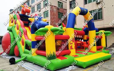 Большая надувная горка "Три дракона" 11*8*8 м