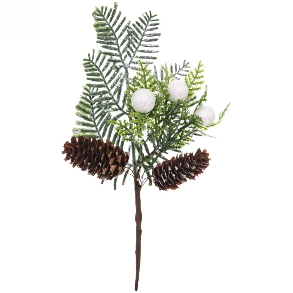 Ветка хвойная «Жемчужный иней», 23 см