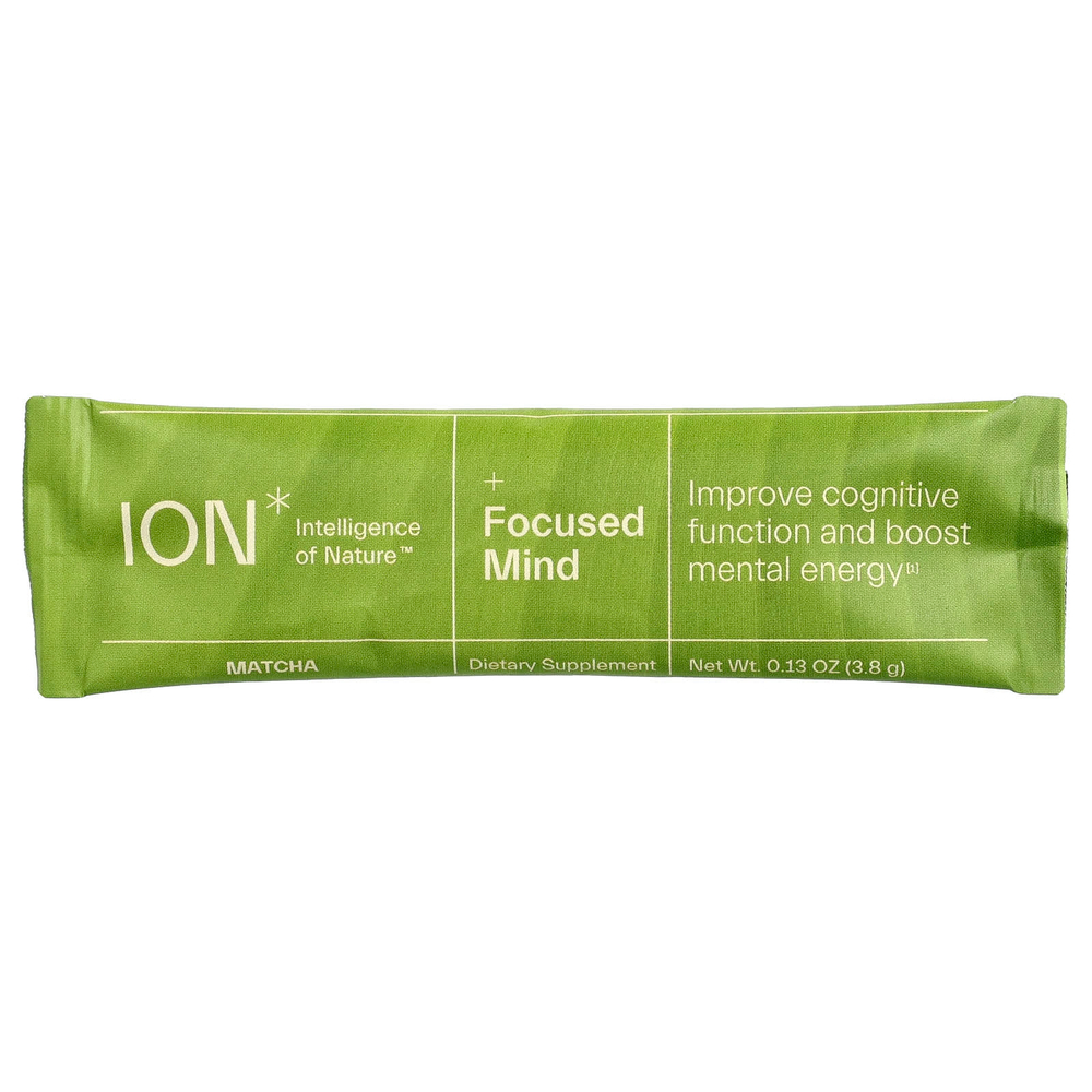 ION Intelligence of Nature, Focused Mind, матча, 20 пакетиков по 3,8 г (0,13 унции)