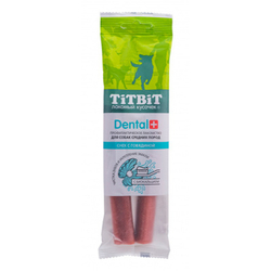 TiTBiT Жевательный снек Dental+ для собак средних пород, Говядина