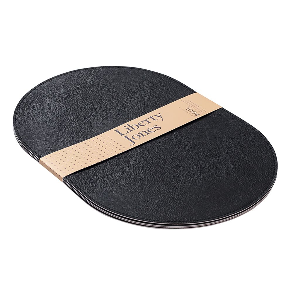 Набор из 4-х двухсторонних сервировочных салфеток Pool, 30х45 см, черный/светло-серый