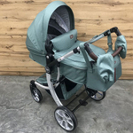 Коляска-трансформер 3в1 Luxmom 608 /автолюлька/ изумрудный ткань