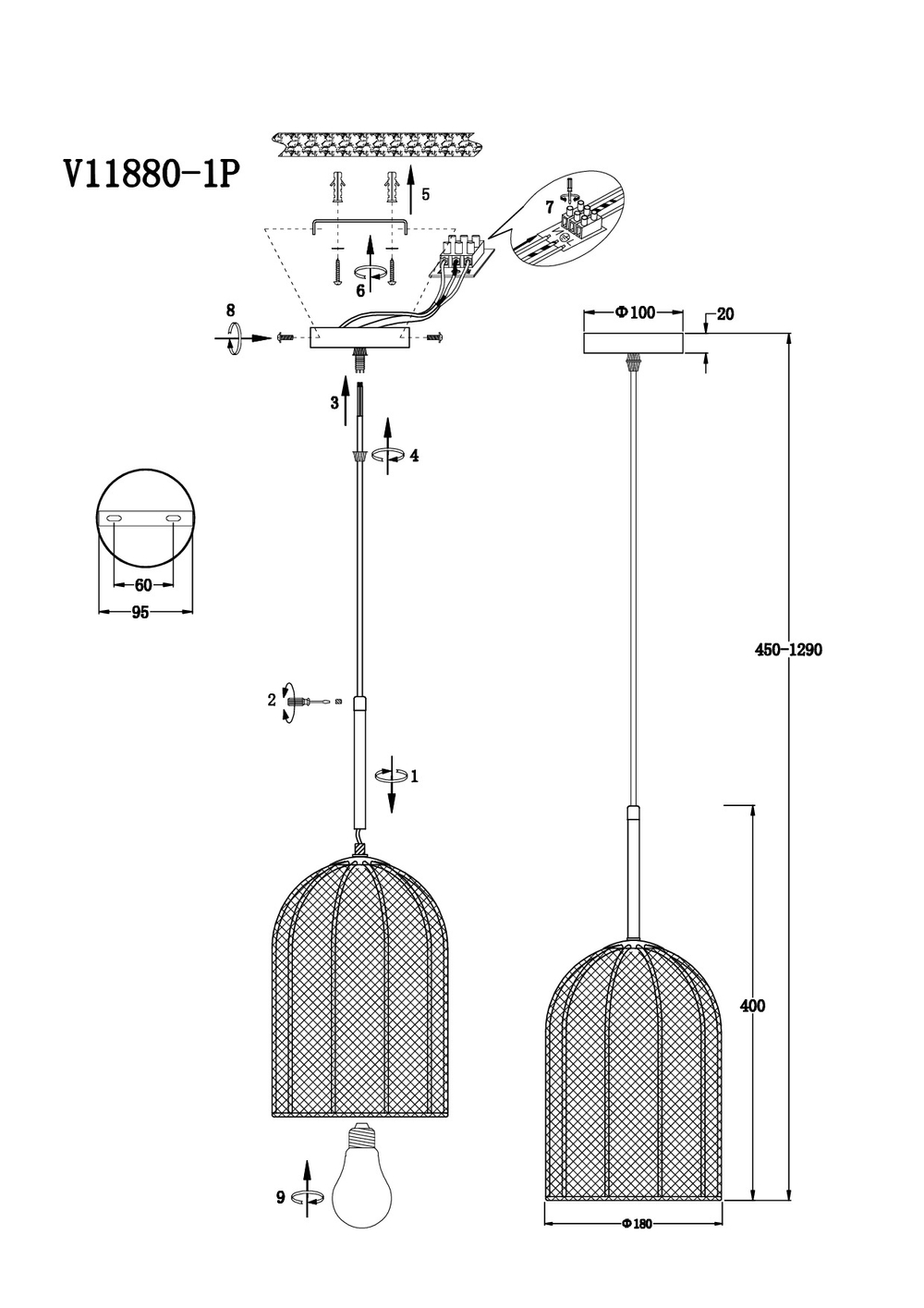 Светильник подвесной Moderli V11880-1P Yarn