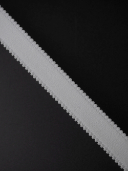 Резинка бретелечная белая матовая ширина 15 мм с учетом фестона Lauma (Латвия)