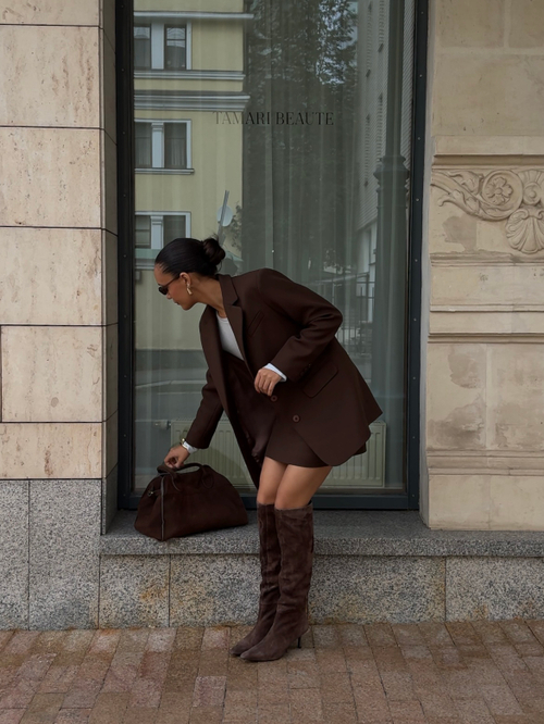 Жакет OVER из вискозы коричневый