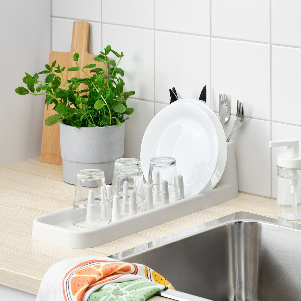 IKEA STÄMLING  (ИКЕА СТÄМЛИНГ)  -  Подставка для сушки посуды, кремовая, 48 см