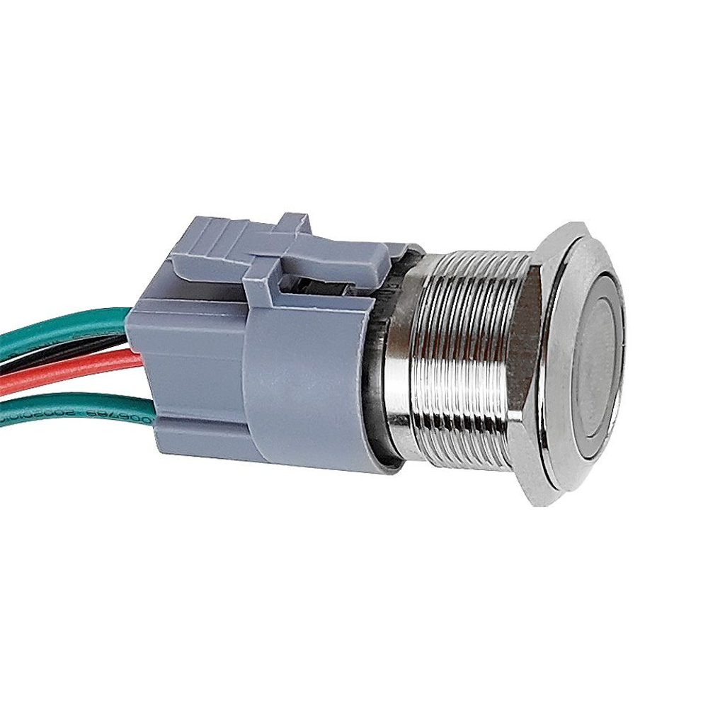 Кнопка с подсветкой, 22 мм, 12 В, 18А, без фиксации (10269250)