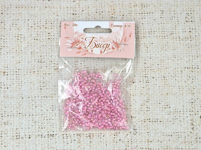 Бисер некалиброванный, 20 гр, размер 8/0, пр-во Китай