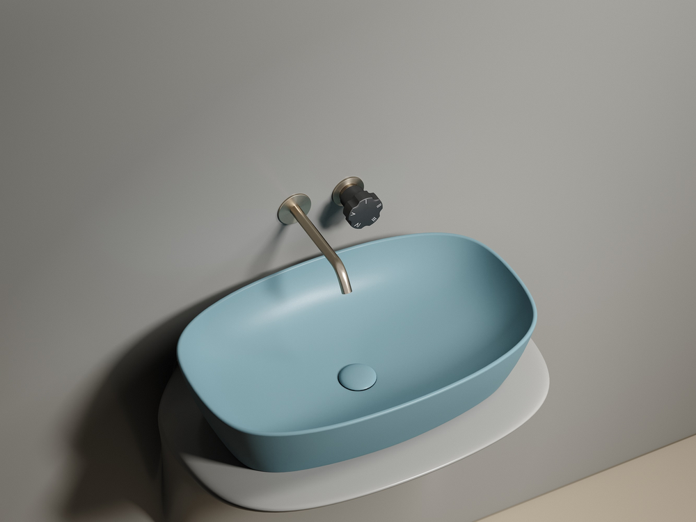 Умывальник чаша накладная овальная (цвет Зеленый Матовый) Element 610x385x140мм