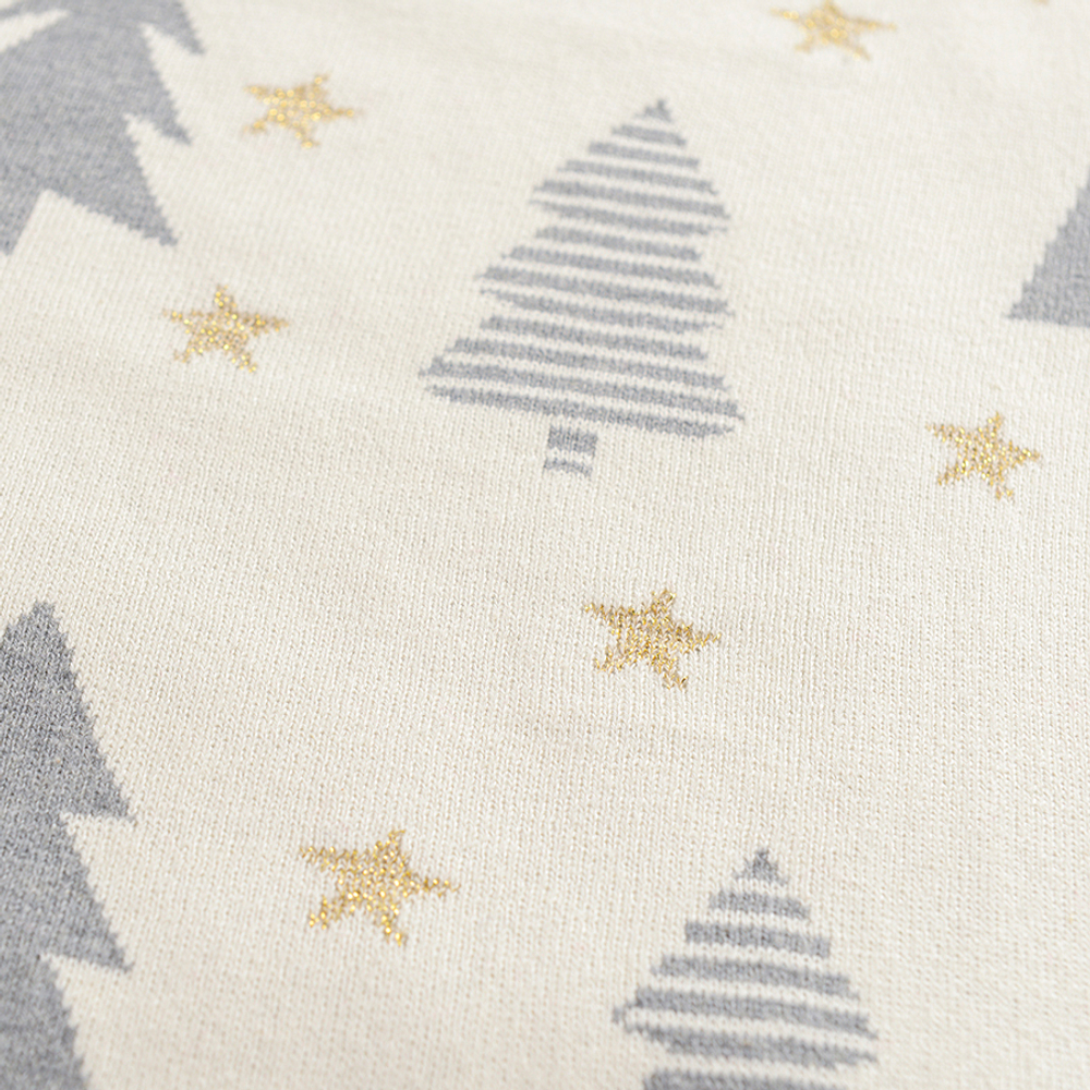Плед из хлопка с новогодним рисунком Magic forest из коллекции New Year Essential, 130х180 см