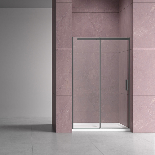 Душевая дверь Dice VDS-4D140CLGM, 1400, вороненая сталь, стекло прозрачное