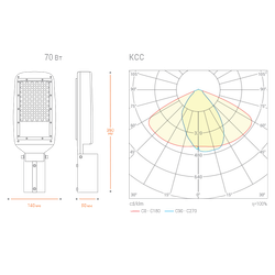 Уличный светодиодный светильник Wolta stl 70w03