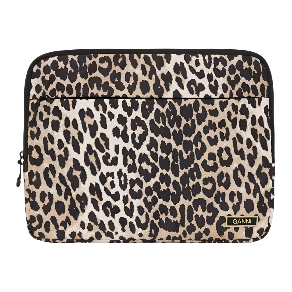 GANNI Recycled Polyester Laptop Bag Unisex Light Umber