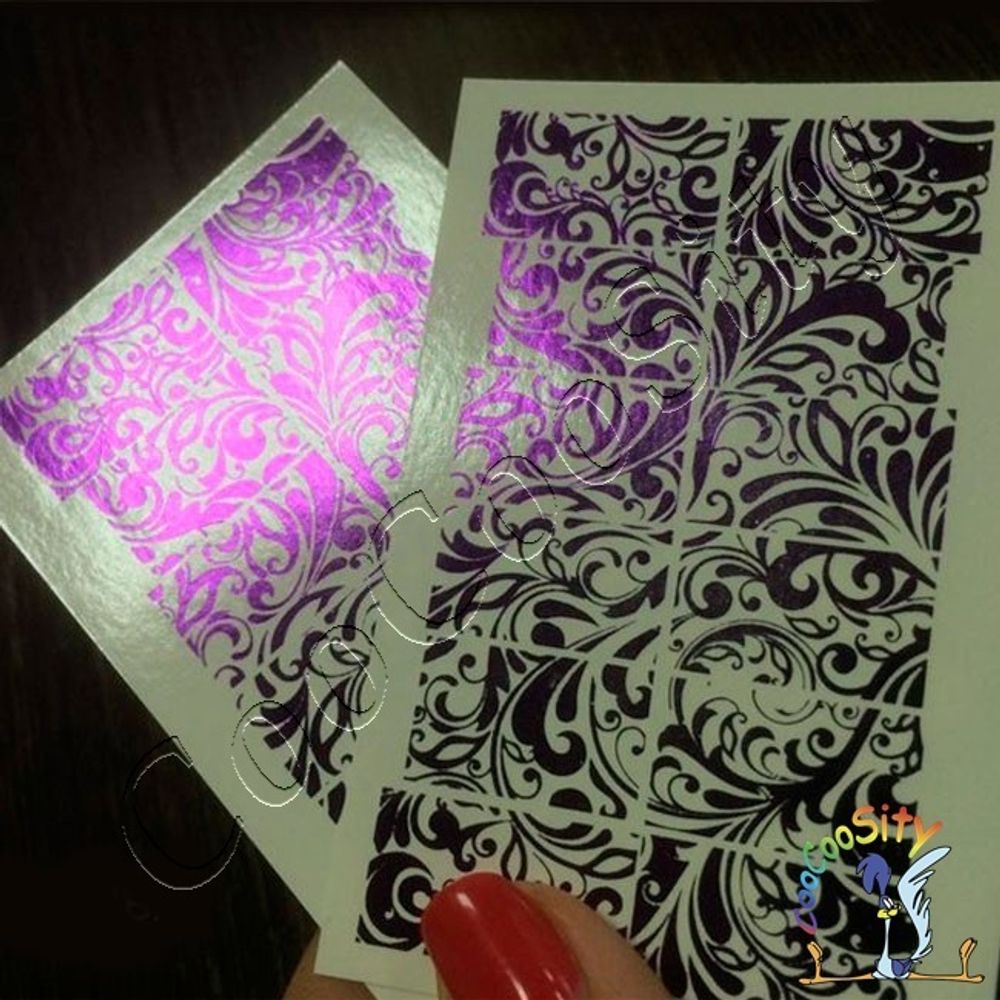 Фольгированный слайдер-дизайн для ногтей Ф170 фиолетовый