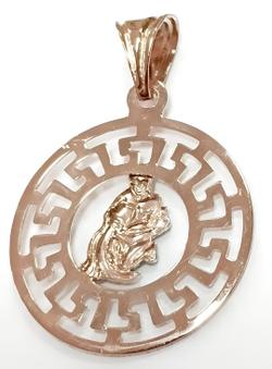 Ювелирная подвеска "Водолей", серебро с позолотой