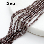 Фианит (кубический цирконий), цвет шоколадный, размер 2 мм, цена за нить около 195 шт (38 см)