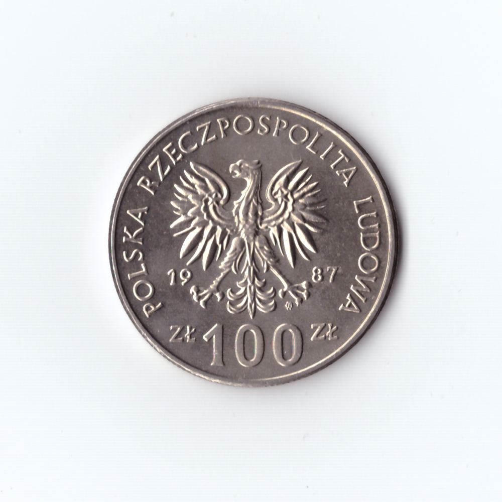 100 злотых 1987г. Польша. Польские правители-король Казимир III