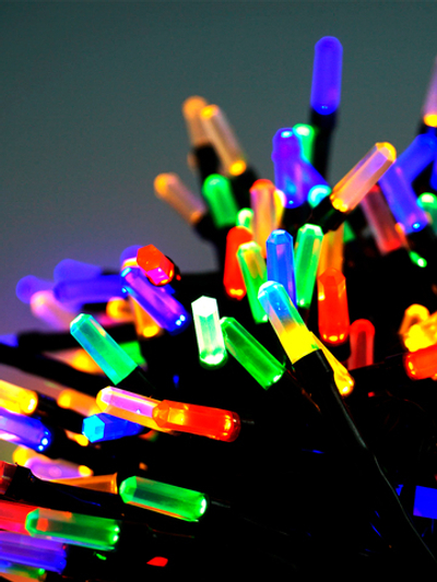 Гирлянда светодиодная "ФЕЙЕРВЕРК", 5 мм., 200 LED, мультицвет, 2м, 8 режимов, 220V, темный провод