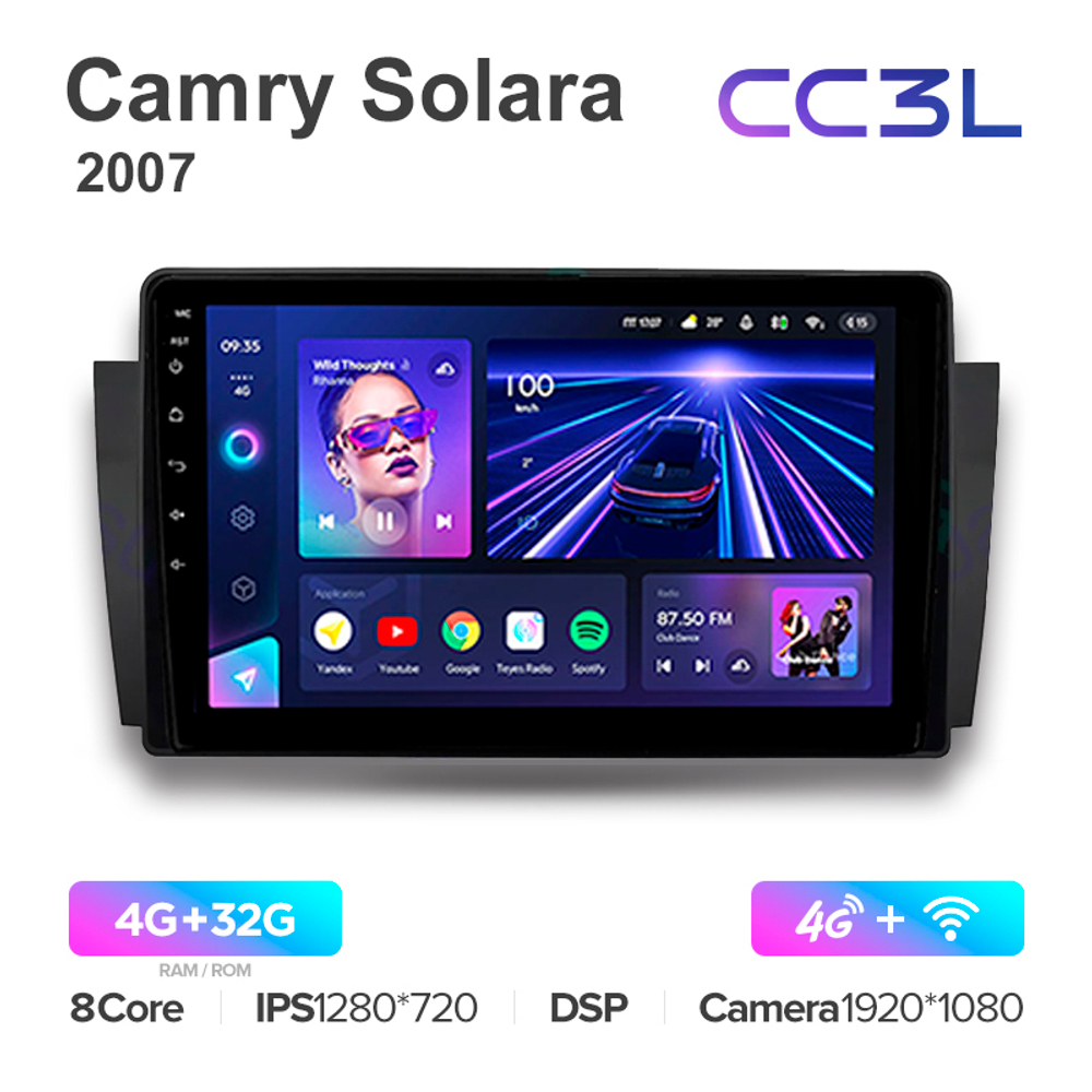 Teyes CC3L 9"для Toyota Camry Solara 2007
