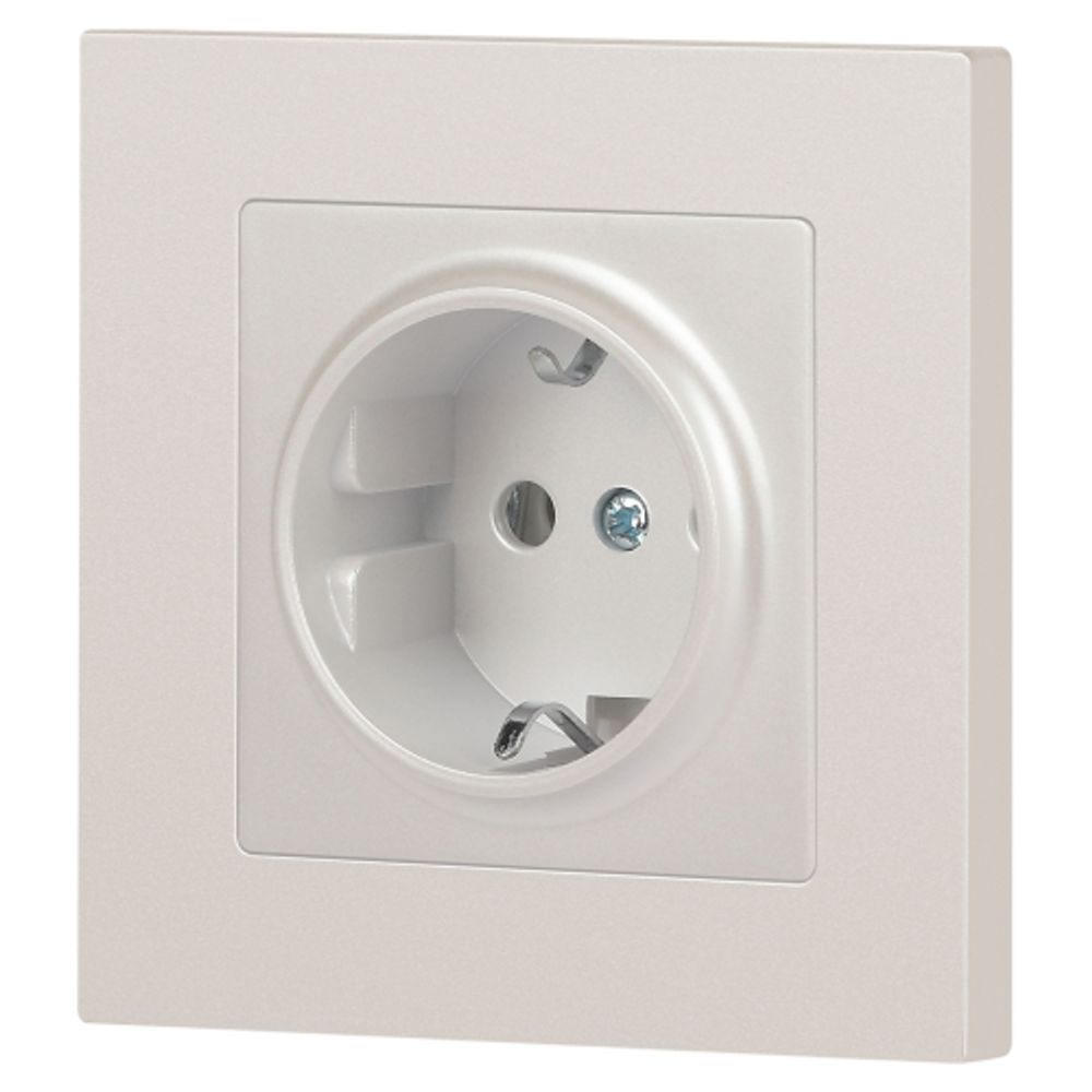 Розетка Intro Accent 6-202-06 2P+E Schuko 16А-250В IP20 СУ AL/CU перламутр | Intro