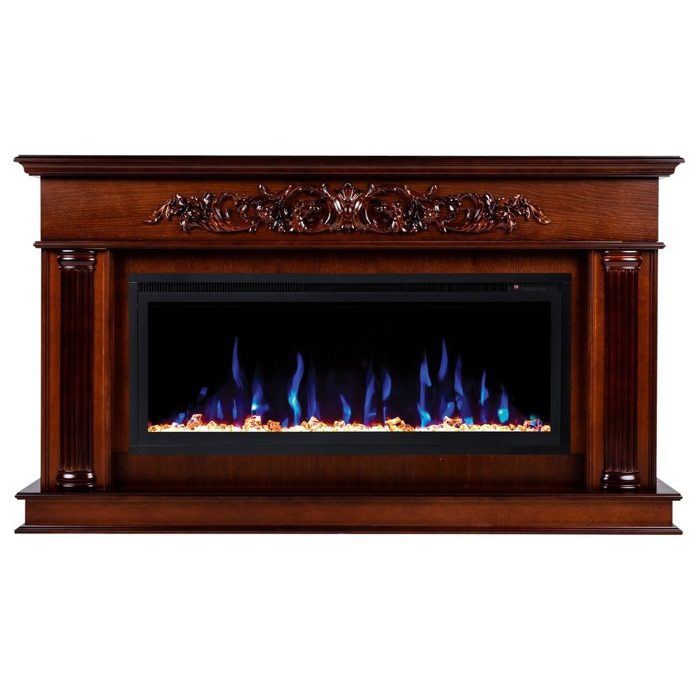 Электрокамин RealFlame Prince 42 NT орех с очагом Saphir 42