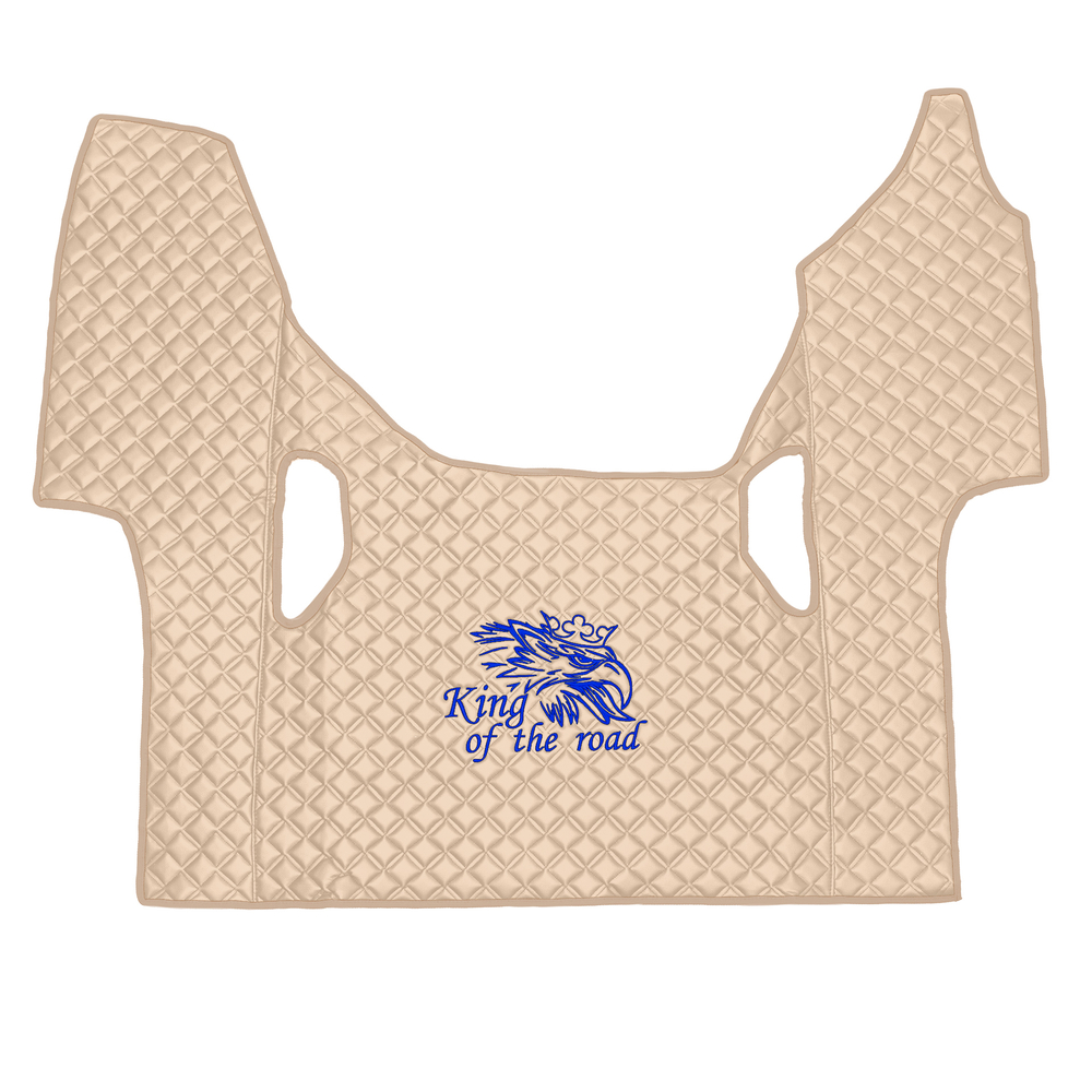 Ковры SCANIA 6 серии G (автомат), (экокожа, бежевый, бежевый кант, синяя вышивка)