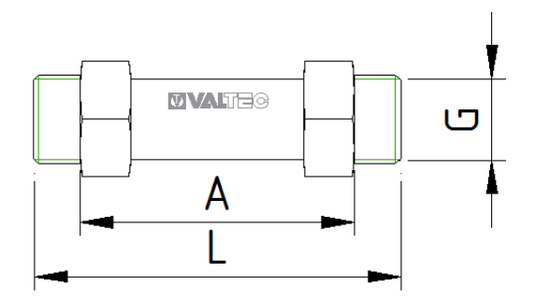 Вставка ремонтная Valtec VTp.789.080.04 для счетчика воды L 80 мм