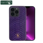 Чехол-накладка Santa Barbara Ravel для iPhone 14 Pro натуральная кожа (фиолетовый)