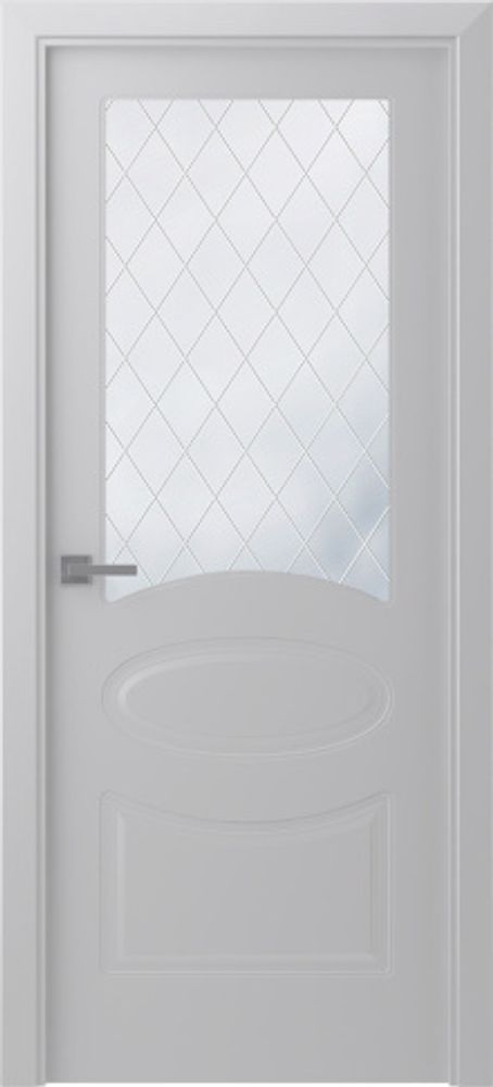 Дверь Элина / Цвет Эмаль светло - серый / Мателюкс белый / Двери Belwooddoors