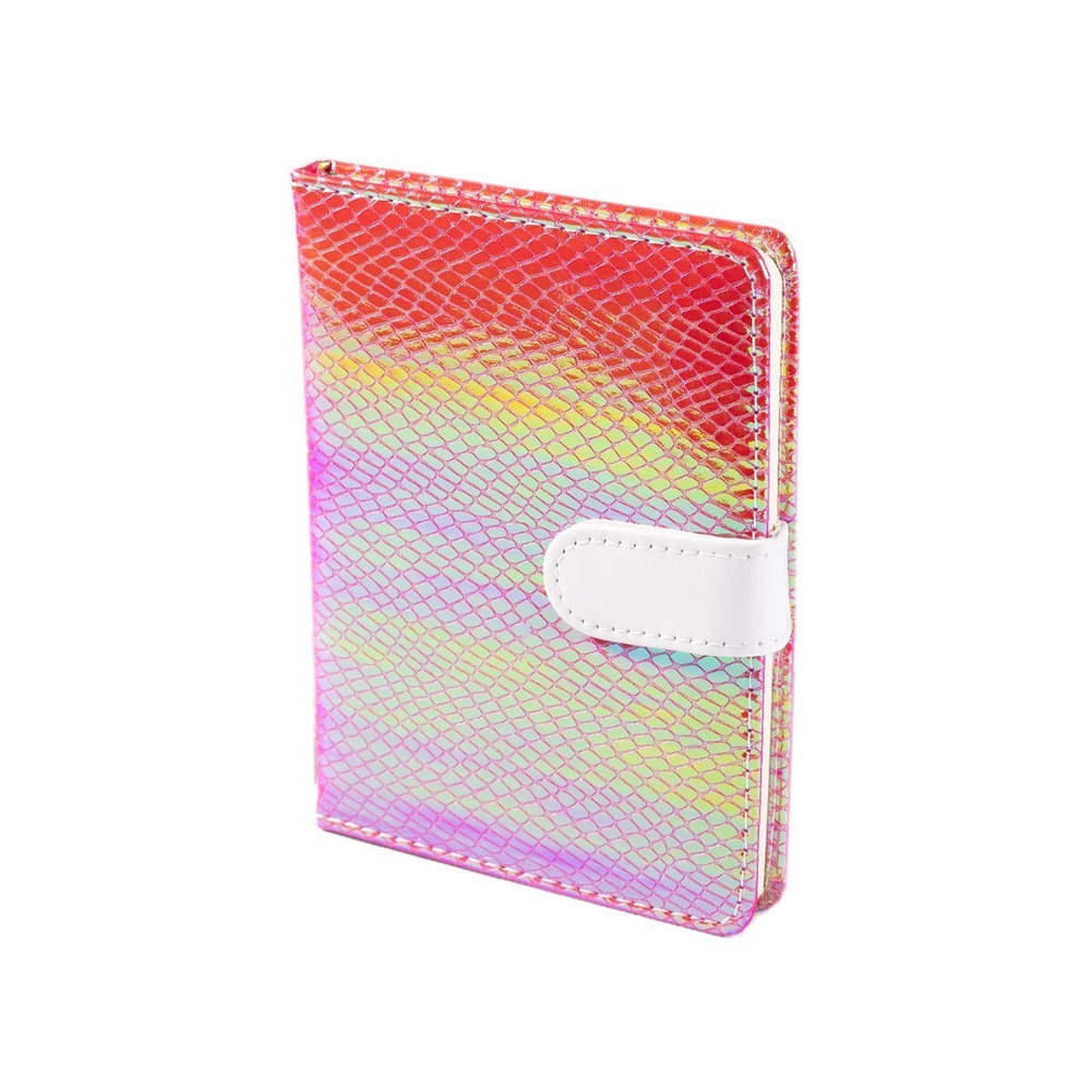 Ежедневник недатированный, 10,5 х 14,8 см, 7БЦ, Alingar, ПВХ, клапан на магните, 80 л, клетка, "Снежный блеск".