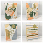 Пакет подарочный 33х45х13см "Надписи" с блёстками (Микс)