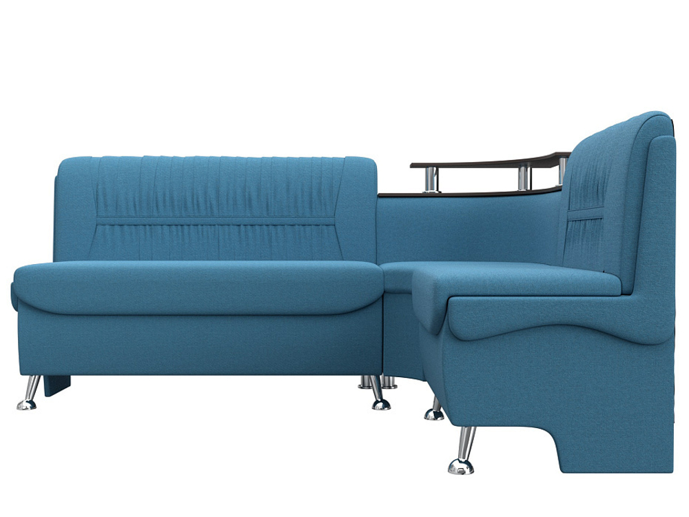 Диван кухонный угловой Сидней правый угол, Амур 10 голубой, Рогожка, 125904