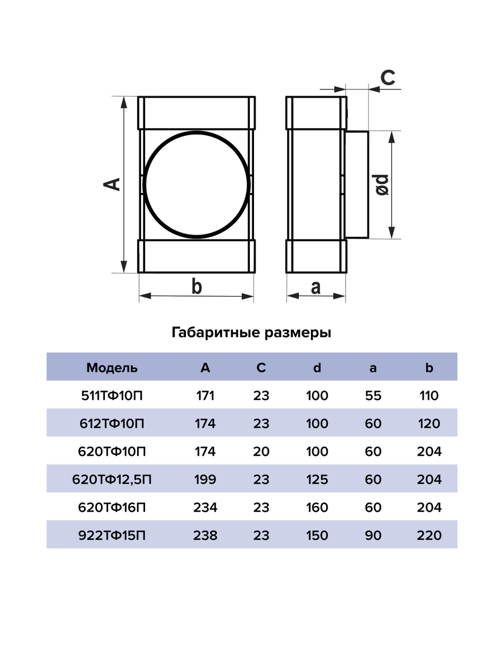 Тройник ТФП D100 с выходом 60х204 пластик ERA