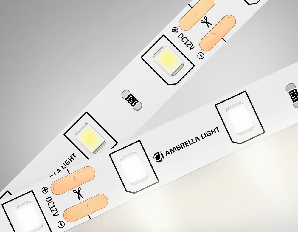 Светодиодная лента GS1002 2835 60Led/ 4.8W m/ 12V IP20 4500K/ 5000*8*1.2mm/ кратность резки 50mm (2 конт.)