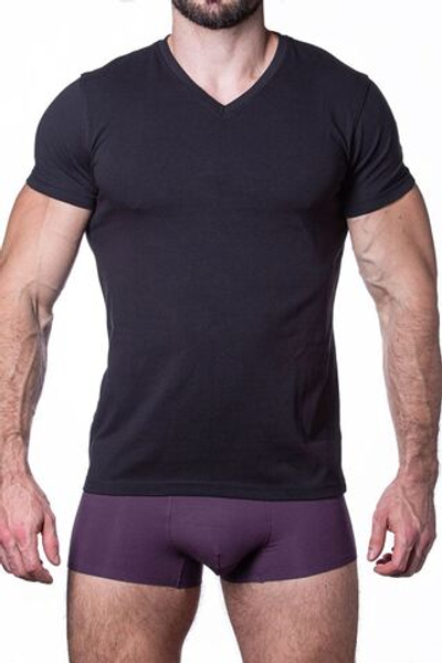 Хлопковая мужская футболка с коротким рукавом (Размер: XXL) (Цвет: черный)