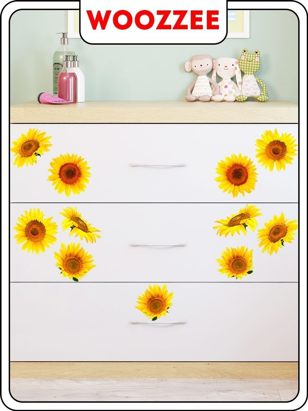 Наклейка декоративная А3 "Подсолнухи"