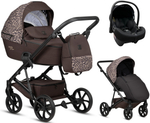 Детская коляска Tutis Viva 6 Plus Wild Elegance 3 в 1 с автокреслом Elo Lux EduSky Black Wild Mocca