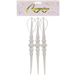 Подвеска «Изящная сосулька» 16 см (набор 3 шт), Белый