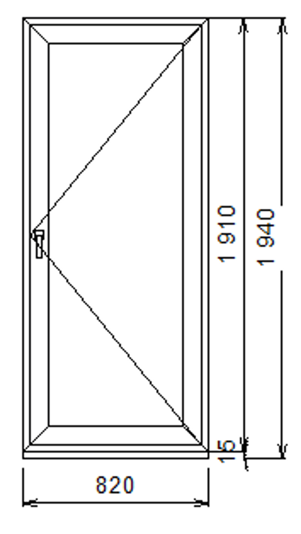 Дверь из ПВХ 1910 х 820