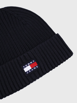 Шапка Tommy Jeans Badge Rib Knit Black