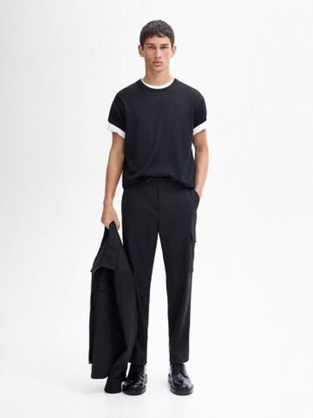 Massimo Dutti Футболка из мягкой ткани, темно-синий