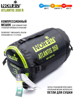 Мешок-кокон спальный Norfin ATLANTIS 350 R (молния справа)