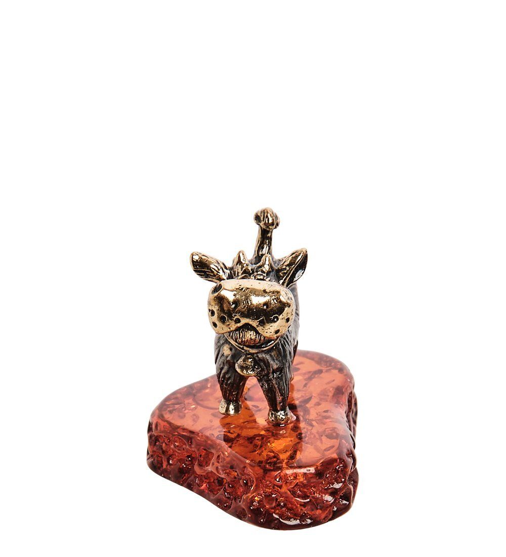 Народные промыслы AM-2833 Фигурка «Бычок» (латунь, янтарь)