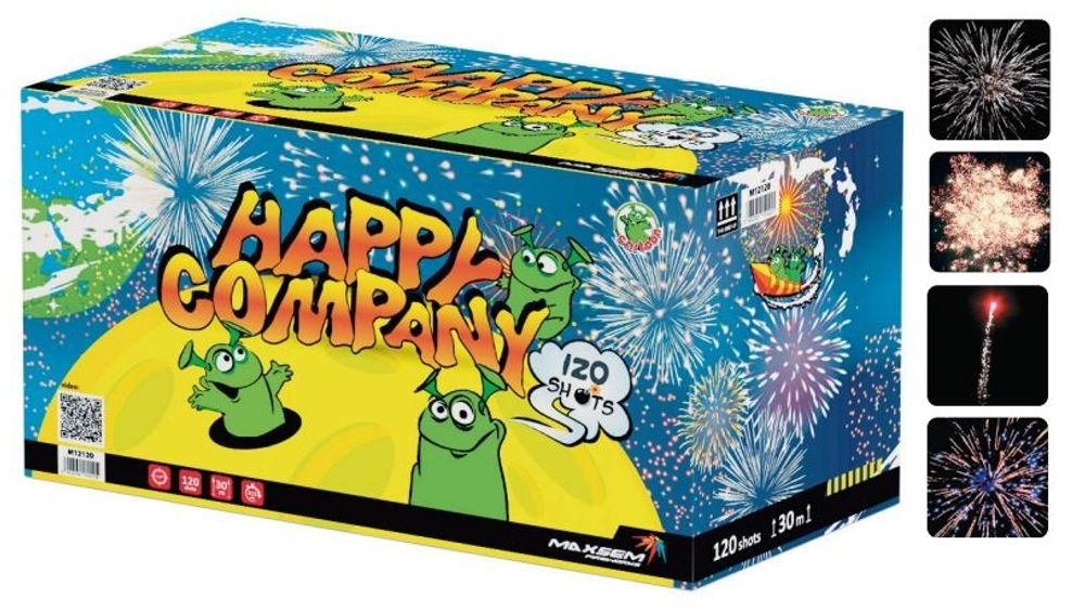 Батарея салютов "Happy Company" GWM6121/2 120 залпов * 1.2"